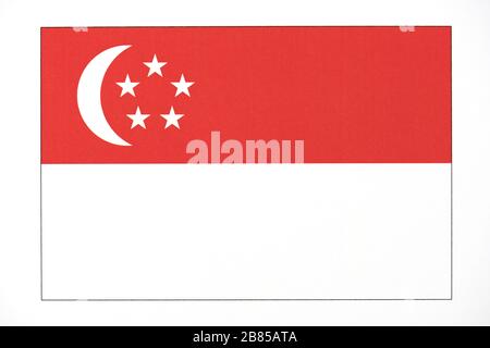 Nationalflagge von Singapur. Stockfoto