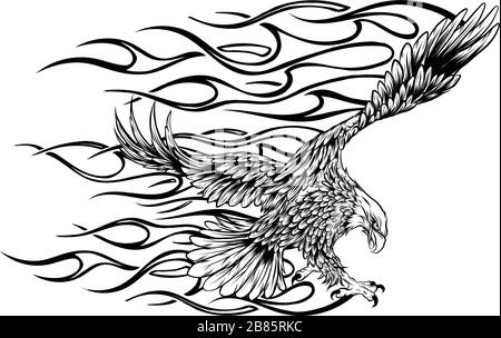 Eagle Fire Head Flame Logo Vector Template Design Stock Vektor