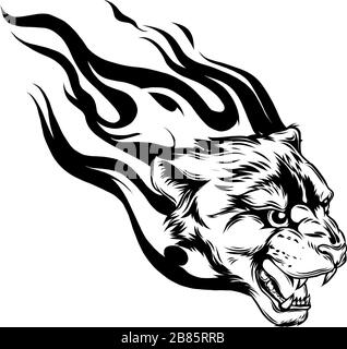 Vektorvorlage Tattoo Panther Kopf für Tribal Illustration Stock Vektor