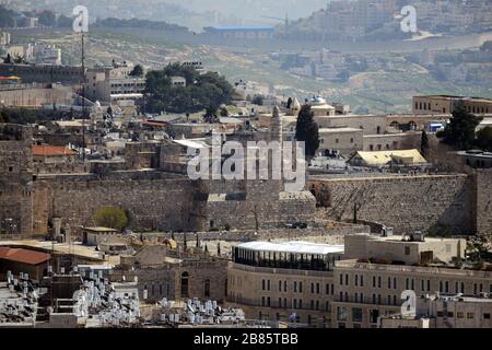 Die Zitadelle in der Nähe des Tores Jaffa in der Altstadt von Jerusaelm. Stockfoto