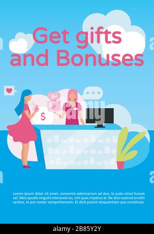 Holen Sie sich Geschenke und Boni Poster Vektor-Vorlage Stock Vektor