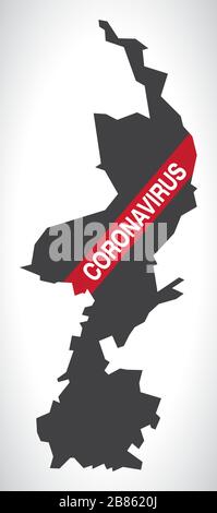 Karte der Provinz LIMBURG-NIEDERLANDE mit Coronavirus Warnillustration Stock Vektor