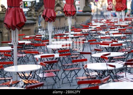 Köln, Deutschland. März 2020. Die Brauerei Fruh am Dom bleibt wegen der Corona-Krise bis auf weiteres geschlossen. Koln, 19. März 2020 - weltweite Nutzung Credit: Dpa/Alamy Live News Stockfoto