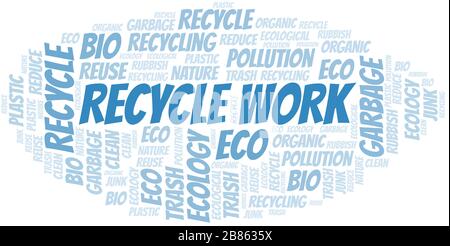 Recyceln Sie die Wort-Cloud. Wordcloud nur mit Text. Stock Vektor
