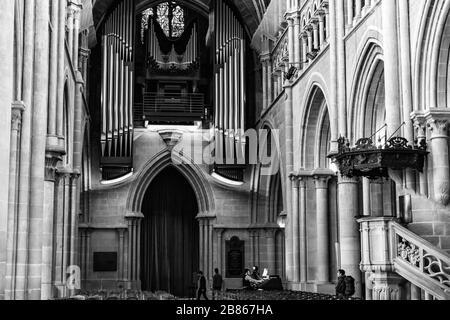 Im Inneren der Kathedrale von Lausanne in der Schweiz Stockfoto