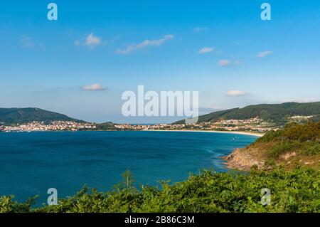 Panoramablick auf Fisterra in Galicien, Spanien Stockfoto