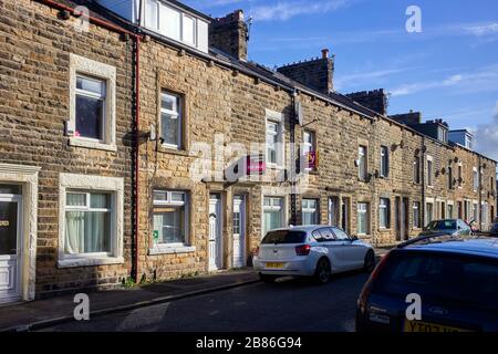 In der Norfolk Street im Raum Skerton in Lancaster wurden Reihenhäuser aus Stein errichtet Stockfoto