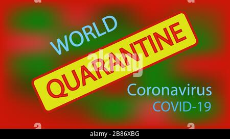 Weltquarantäne aufgrund von Coronavirus Covid-19. Alle Rahmen sind gesperrt. Horizontal. Stockfoto