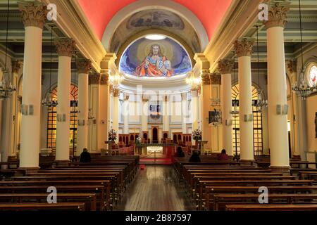 Innenansicht der Herz-Jesu-Kathedrale, Punta Arenas Stadt, Patagonien, Chile, Südamerika Stockfoto