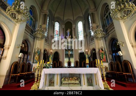 Kirche von Santuario Maria Auxiliadore, Stadt Punta Arenas, Patagonien, Chile, Südamerika Stockfoto