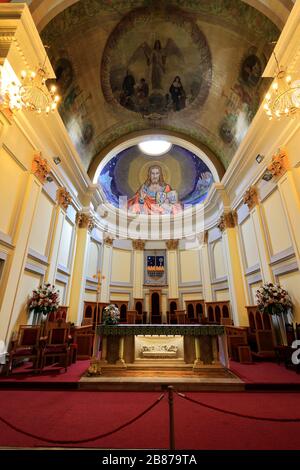 Innenansicht der Herz-Jesu-Kathedrale, Punta Arenas Stadt, Patagonien, Chile, Südamerika Stockfoto