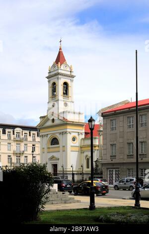 Die Herz-Jesu-Kathedrale, Punta Arenas Stadt, Patagonien, Chile, Südamerika Stockfoto