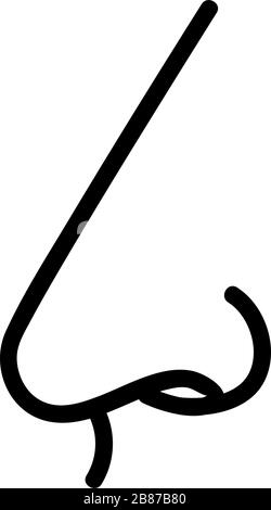 Darstellung der Vektorkontur des Symbols für glatte Nase Stock Vektor
