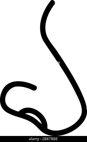 Darstellung der Vektorkontur des Symbols für glatte Nase Stock Vektor