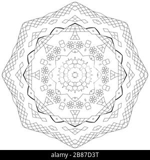 Hand gezeichnet zentangle kreisförmiges Ornament für Färbung Seite. Stock Vektor