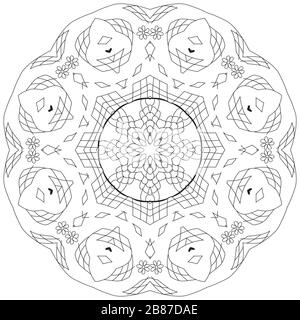 Hand gezeichnet zentangle kreisförmiges Ornament für Färbung Seite. Stock Vektor