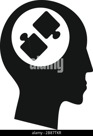 Symbol für mentales Puzzle. Einfache Abbildung des Vektorsymbols für mentale Rätsel für Webdesign, isoliert auf weißem Hintergrund Stock Vektor