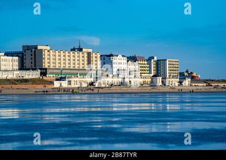 Skyline von Borkum, Strand, Insel, Frisia, Winter, Saison, Herbst, Niedersachsen, Deutschland, Stockfoto