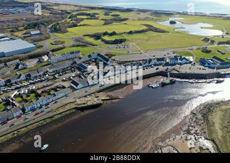 Luftdronblick auf Irvine Ayrshire Schottland Stockfoto