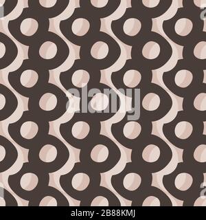 Handgezeichnetes, skurriles Punktmuster, nahtloses Muster. Vector Wonky appaloosa gepunkteter Kreishintergrund. Verspielte, unregelmäßige, skizzenhaft gezeichnete Hand wiederholen alle Stock Vektor