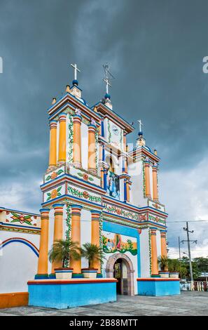 Templo de la Virgen da la Asuncion, Kirche Tabasqueno im Dorf Cupilco, in der Nähe von Comalcalco, Bundesstaat Tabasco, Mexiko Stockfoto