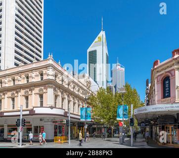 Hay Street Mall im Stadtzentrum von Perth, Western Australia, Australien Stockfoto