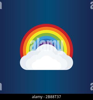 Farbige Rainbow Vector Illustration. Hintergrundvektor-Vorlage Für Die Creative Rainbow Sky Cloud Stock Vektor