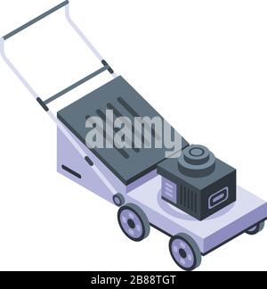 Rasenmähersymbol, isometrischer Stil Stock Vektor