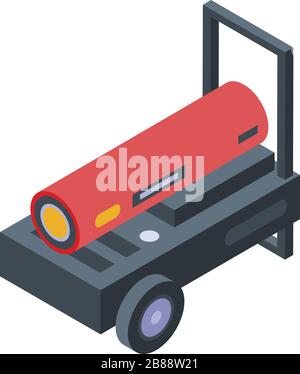 Symbol für tragbare Heizung, isometrischer Stil Stock Vektor