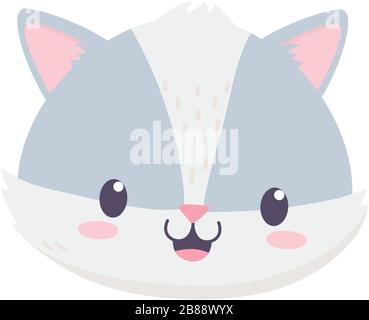 Niedliche Raccoon Gesicht Animal Cartoon isolierte Icon Vector Illustration Stock Vektor