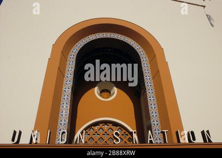 Union Station Los Angeles Logo Zeichen, LAUS, LA, Kalifornien, USA Stockfoto