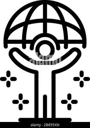 Symbol für globale Innovationskraft, Outline Style Stock Vektor