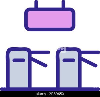Die Drehkreuze des U-Bahn-Symbols umreißen die Abbildung Stock Vektor