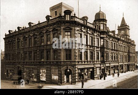 Huddersfield Industrial Society - ein frühes Foto der Central Headquarters in der Buxton Road Stockfoto