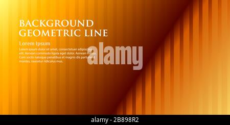 Schöner Hintergrund mit geometrischen Linien auf goldenem Hintergrund. Kopieren Sie Speicherplatz für Ihren Text Stock Vektor