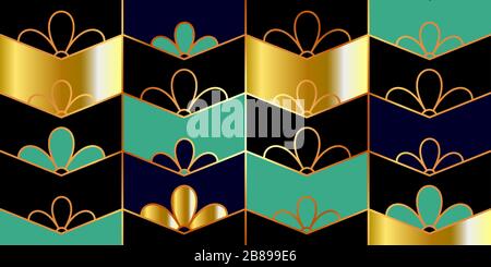 Mehrfarbig moderner Hintergrund mit goldenen Linien auf dunklem Hintergrund Stock Vektor