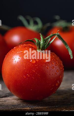 Nahaufnahme der roten Tomate. Stockfoto
