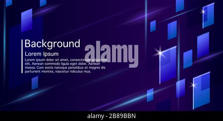 Minimaler geometrischer Hintergrund in blauen Farben. Dynamische Zusammensetzung von Figuren. Vorlage mit Platz für Text Stock Vektor