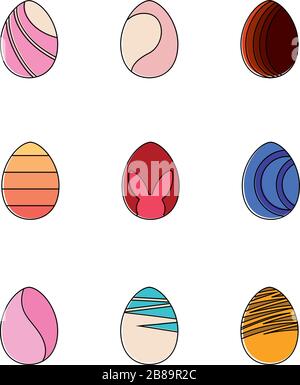 Ein Set von ostereier-ikonen Stock Vektor