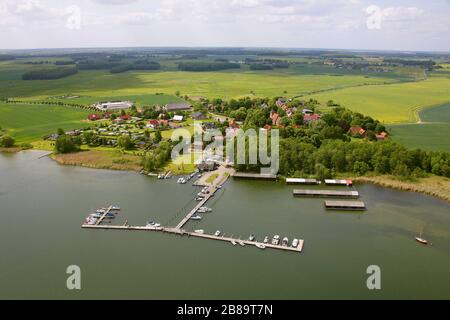 , Hafen in Sietow, Mueritz, 23.05.2011, Luftbild, Deutschland, Mecklenburg-Vorpommern, Klink Stockfoto