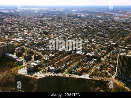 , Kleinstadt Guttenberg am Hudson River in New Jersey, 12.04.2009, Luftbild, USA, New Jersey, Hudson County, Guttenberg Stockfoto