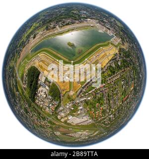 Phönixsee in Dortmund, künstlicher See auf dem Areal des ehemaligen Stahlwerks Phönix-Ost, 09.06.2009, Luftbild, Deutschland, Nordrhein- Stockfoto