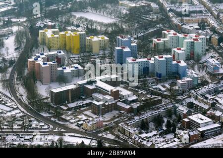 , Residetialgebiet Clarenberg im Winter, 19.01.2013, Luftbild, Deutschland, Nordrhein-Westfalen, Ruhrgebiet, Dortmund Stockfoto