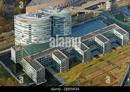 , Gebäude EON Ruhrgas Zentrale Essen, 01.02.2012, Luftbild, Deutschland, Nordrhein-Westfalen, Ruhrgebiet, Essen Stockfoto