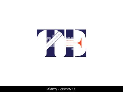 E, TE Initial Letter Logo Design Vektor-Vorlage, grafisches Alphabet Symbol für Corporate Business Identity Stock Vektor