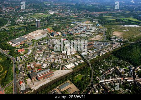 , Neue Mitte in Oberhausen mit Gewerbegebiet, Einkaufszentrum Centro und Gasometer, 19.09.2011, Luftaufnahme, Deutschland, Nordrhein-Westfalen, Ruhrgebiet, Oberhausen Stockfoto