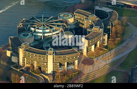 , landtag von Düsseldorf am Rhein, 12.01.2013, Luftbild, Deutschland, Nordrhein-Westfalen, Niederrhein, Düsseldorf Stockfoto