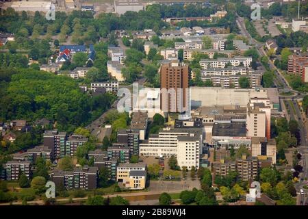 Hochhausturm Cityturm von Bergkamen, 29.04.2011, Luftbild, Deutschland, Nordrhein-Westfalen, Ruhrgebiet, Bergkamen Stockfoto
