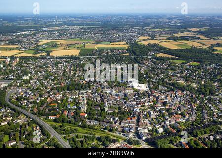 , Innenstadt am Westring in kamen, 26.07.2015, Luftbild, Deutschland, Nordrhein-Westfalen, Ruhrgebiet, kamen Stockfoto