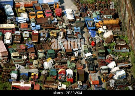 , Schrottplatz an der Essener Straße, 09.05.2008, Luftbild, Deutschland, Nordrhein-Westfalen, Ruhrgebiet, Oberhausens Stockfoto